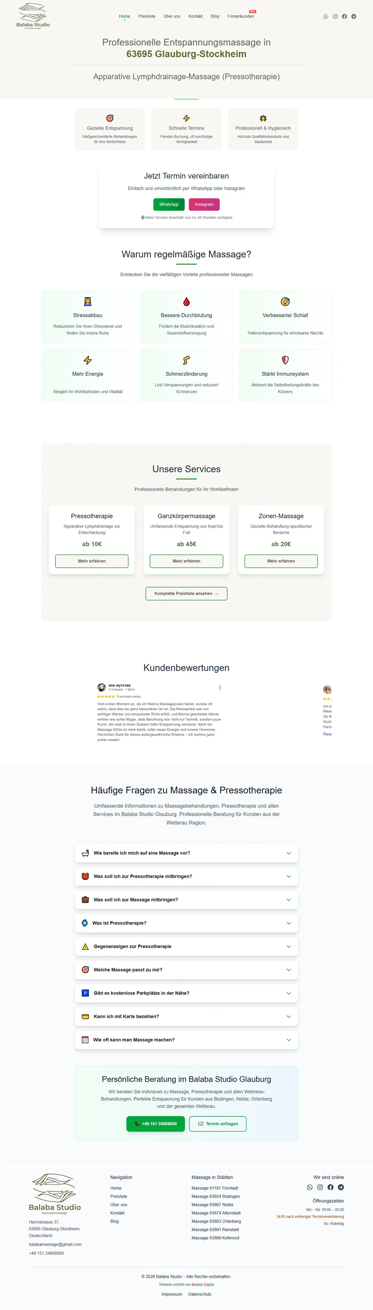 Massage- & Wellnessstudio · Glauburg-Stockheim, Wetterau