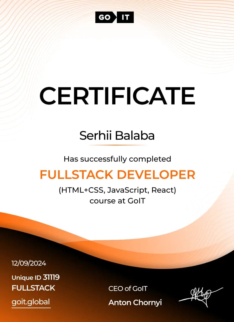 Full-Stack Developer – Frontend
